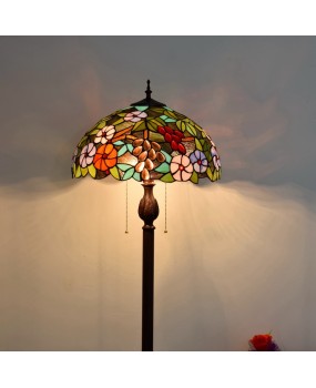 40CM European Tiffany Living Room Dining Room Floor Lamp Bar American Decorative Colored Glass Grape Flower Lantern