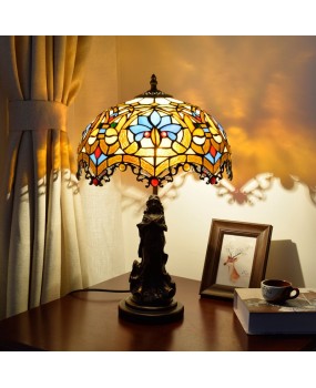 Europa Tiffany Retro Beauty Living Room Dining Room Bedroom Bedside Table Lamp Bar Decoration Colored Glass
