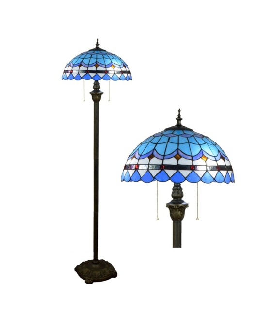 Europa Tiffany 40CM Modern Mediterranean Blue Living Room Dining Room Bedroom Bedhead Floor Lamp Colorful Glass Lamp