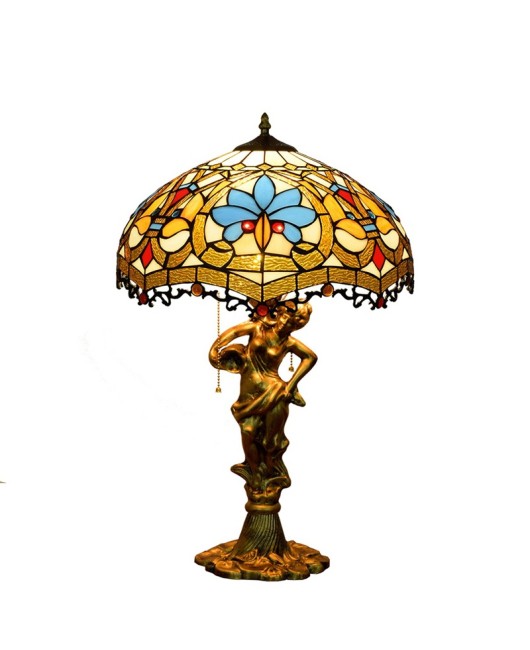 40CM Retro Love Beads, Tiffany Colored Glass Living Room, Dining Room, Bedroom Desk Lamp, Beauty Base