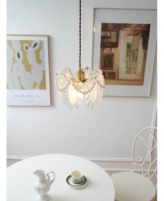 French Renaissance designer's French light luxury retro glass entrance, headboard, aisle atmosphere lighting fixtures