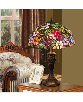 40CM Euro Tiffany American Retro Creative Grape Art Desk Lamp European Bar Living Room Bedroom Bedlight