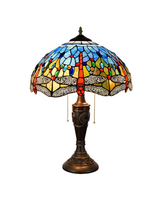 40CM European Tiffany Decorative Colored Glass Blue Dragonfly Retro Living Room Dining Room Bedroom Bedhead Lighting