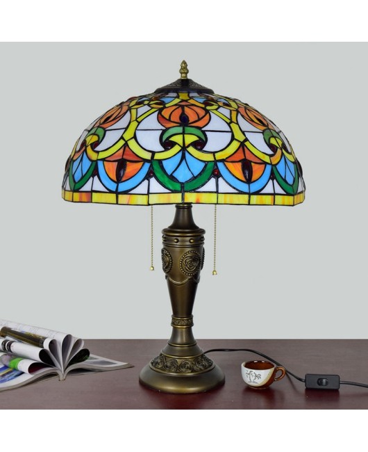 40CM European Tiffany Decorative Colored Glass Living Room Dining Room Bedroom Bedhead Desk Lamp Bar Clubhouse Art Light