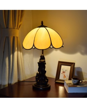 European retro Mediterranean style dining room bedroom bedside table lamp bar minimalist European Tiffany colored glass