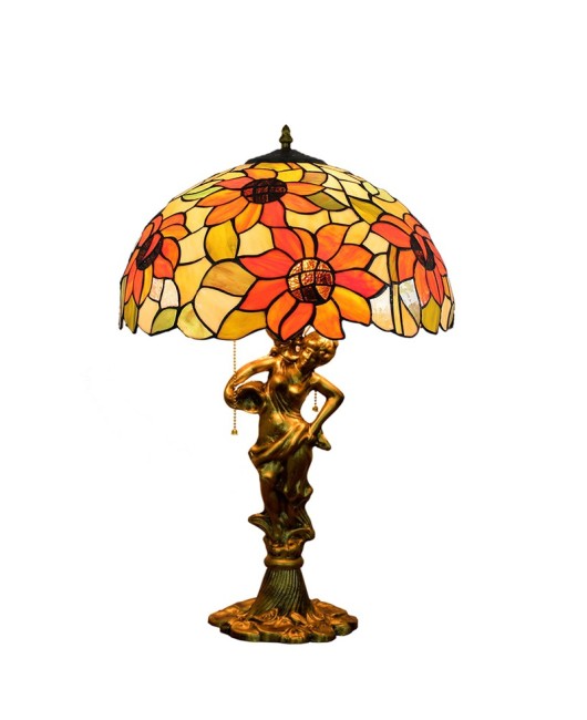 40CM Euro Tiffany Garden Sunflower Art Colored Glass Hotel Living Room Dining Room Bedroom Beauty Desk Lamp