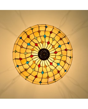 60CM European Tiffany Glass Restaurant Bedroom Pendant American Colored Bead Bar Phoenix Tail Light Fixture