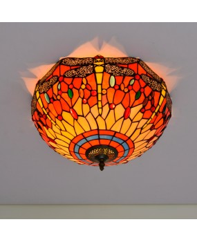 40CM European style Tiffany retro minimalist Mediterranean colored glass restaurant corridor glass ceiling light