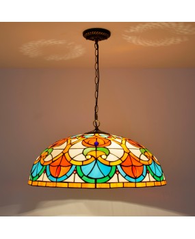 60CM Retro Creative Bar Pendant Italian Euro Tiffany Colored Glass Living Room Dining Room Bedroom Pendant