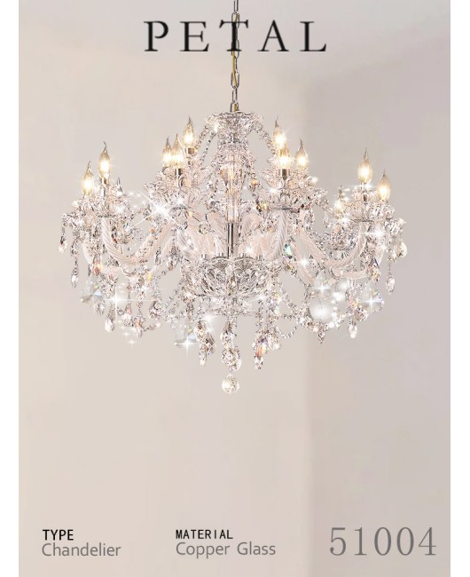 Light luxury retro palace living room crystal chandelier designer creative personality home dining room lamp French hall lamp