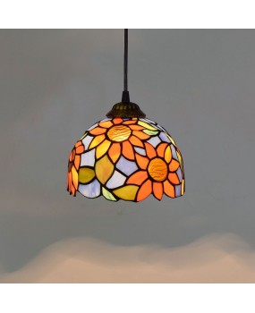 20CM Europa Tiffany Colored Glass Guest Dining Room Bedroom Corridor Light Bar Clubhouse Bar Desk Pendant Light