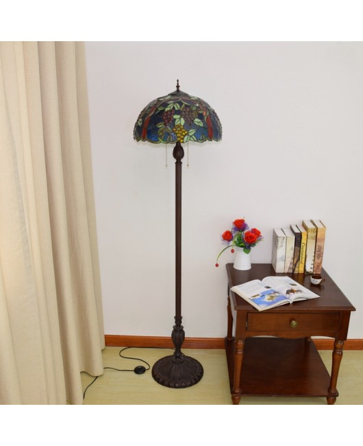 43CM European Tiffany Restaurant Floor Lamp Bar American Decorative Colored Glass Grape Fruit Lamp