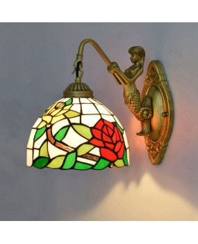 Europa Tiffany Colored Glass Restaurant Bedroom Bar Clubhouse Corridor Rose Beauty Mirror Front Wall Light