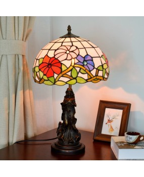 Europa Tiffany Morning Glory Celebration Living Room Dining Room Bedroom Bedside Table Lamp Bar Decoration Glass Beauty Lamp