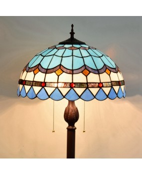 40CM Euro Tiffany Restaurant Floor Lamp Bar Mediterranean Colored Glass Study Bedroom Lamp