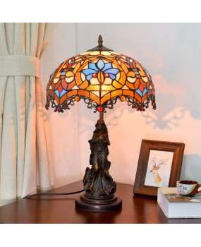 Europa Tiffany Retro Beauty Living Room Dining Room Bedroom Bedside Table Lamp Bar Decoration Colored Glass