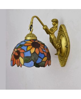 Europa Tiffany Countryside Creative Art Colored Glass Living Room Dining Room Corridor Balcony Sunflower Wall Light