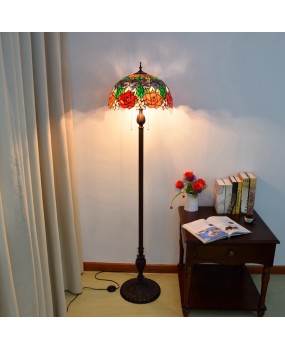 40CM European Tiffany Restaurant Floor Lamp Decoration Colored Glass Countryside Rose Bar Light
