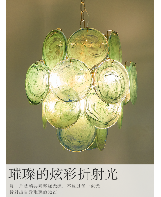 Italian Zeppelin bedroom designer's vintage light luxury villa room master bedroom new glass chandelier