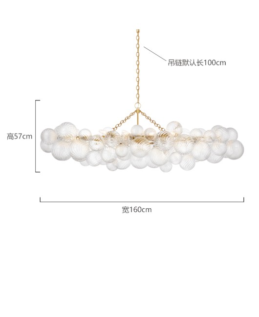 American style whirlpool glass bubble ball chandelier, vintage villa, living room, empty dining room, dressing room, master bedroom, French lamp