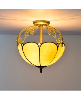 30CM Europa Tiffany Simple Mediterranean Colored Glass Restaurant Bedroom Corridor Glass Ceiling Light
