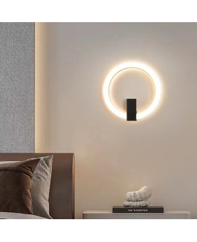 Bedhead wall lamp minimalist creative circular bedroom wall lamp modern light luxury hallway TV background wall lamp