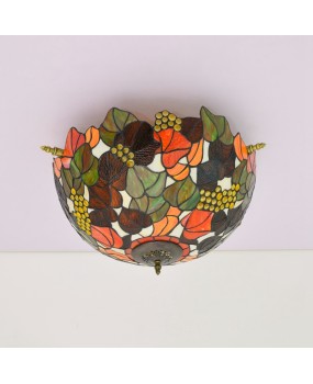 55CM Tiffany Handmade Grape Colored Glass Living Room Dining Room Bar Bedroom Art Semi Ceiling Light