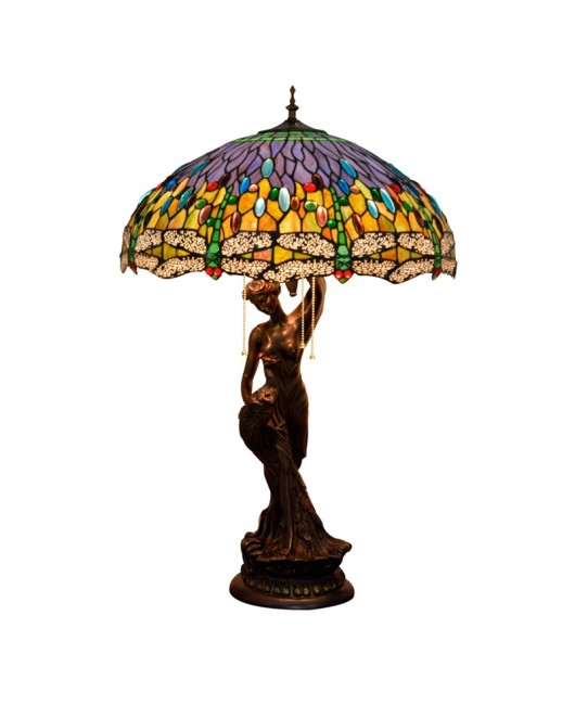 Europa Tiffany Countryside Decoration Colored Glass Living Room Dining Room Bedroom Large Decoration Dragonfly Beauty Desk Lamp