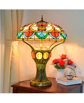 European high-end large living room, bedroom, bar, front desk, lobby decorative table lamp, Tiffany colored glass