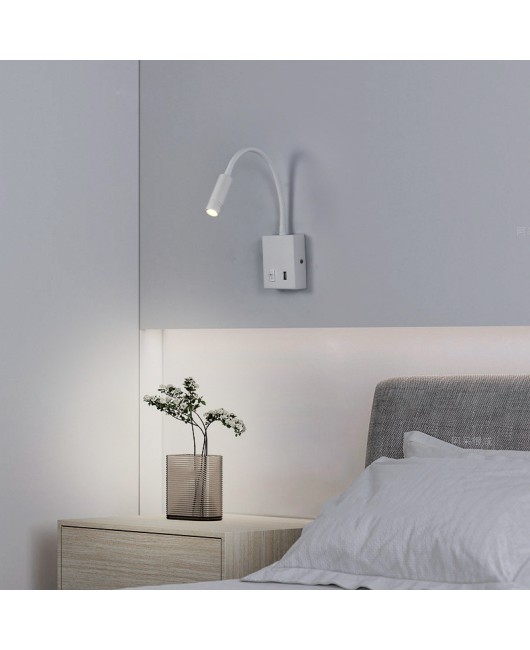 LED surface mounted telescopic hose spotlight for bedroom reading, hotel bedside, hotel walls, background, wall lighting, painting light