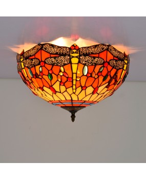 40CM European style Tiffany retro minimalist Mediterranean colored glass restaurant corridor glass ceiling light