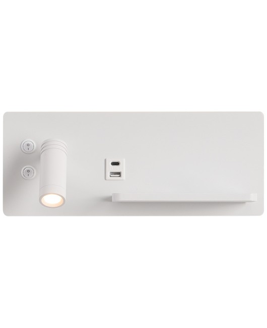 New modern minimalist wireless charging reading bedside lamp multifunctional socket bedroom shelf hotel LED wall light