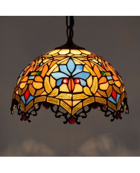Europa Tiffany Colored Glass Vintage Restaurant Art Pendant American Love Dragon Tail 30CM Lighting