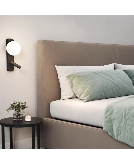 Postmodern minimalist bedroom bedside wall lamp designer homestay hotel project model room with spotlight reading lamp