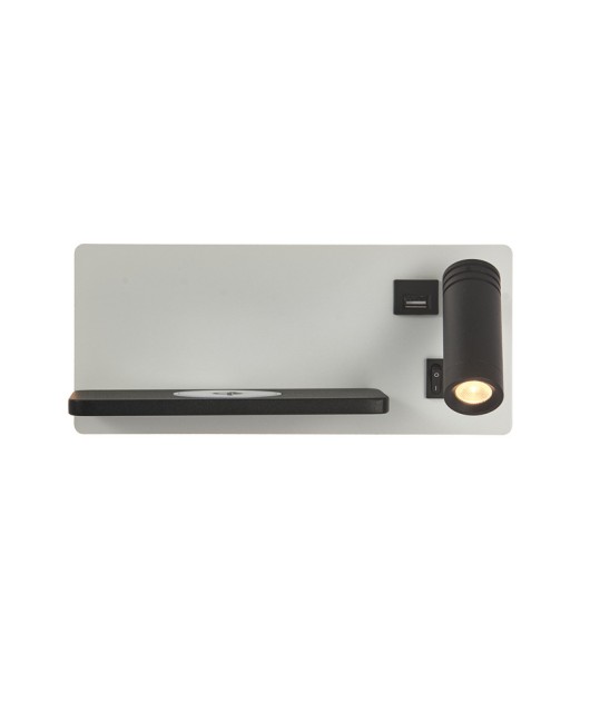 Cross border exclusive LED bedside reading light with switch and USB mobile charging port, creative Nordic shelf wall light
