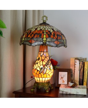 American countryside celebration, Tiffany living room, dining room, bedroom, hotel, dragonfly mother and child desk lamp, European style glass lamp