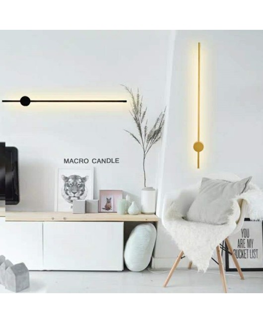 Minimalist wall lamp, bedroom bedside lamp, creative LED strip linear lamp, modern minimalist Nordic living room wall lamp