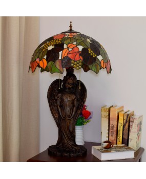 Europa Tiffany luxury high-end large living room, bedroom, bar, front desk, lobby, glass table lamp decoration, grapes