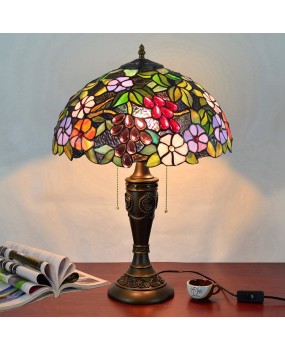 40CM Euro Tiffany American Retro Creative Grape Art Desk Lamp European Bar Living Room Bedroom Bedlight
