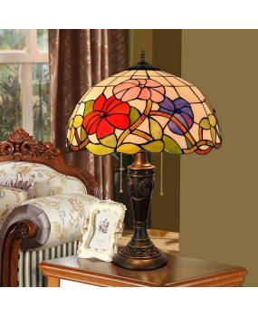 40CM Euro Tiffany Colored Glass Living Room Dining Room Bedroom Bedhead Desk Lamp Red Joyful Zipper Light