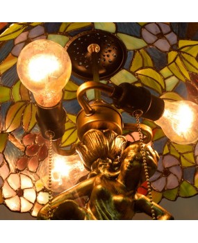 40CM European style Tiffany Art Grape Flower Living Room Lamp with European Decorative Colored Glass Vintage Countryside Lighting