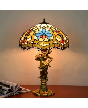 40CM Retro Love Beads, Tiffany Colored Glass Living Room, Dining Room, Bedroom Desk Lamp, Beauty Base