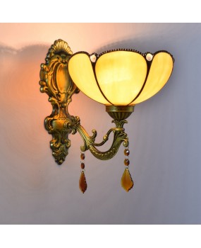 Europa Tiffany Colored Glass Mirror Headlights, Rural Crystal Bedhead Wall Lights, Bar Restaurant Balcony Wall Lights
