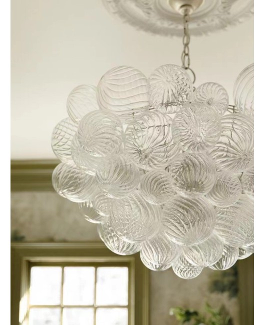 American style whirlpool glass bubble ball chandelier, vintage villa, living room, empty dining room, dressing room, master bedroom, French lamp