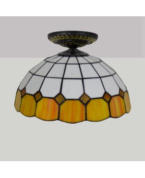 30CM Orange Mediterranean Euro Tiffany Colored Glass Restaurant Bedroom Corridor Bathroom Ceiling Light Fixture