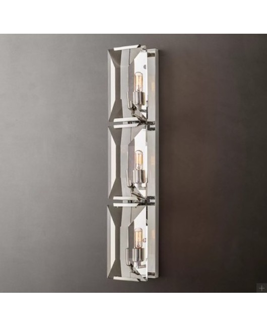 American style RH light luxury living room background wall American style minimalist creative restaurant hotel club Nordic study room crystal wall lamp