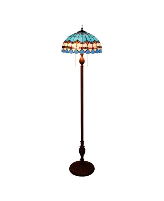 40CM Euro Tiffany Restaurant Floor Lamp Bar Mediterranean Colored Glass Study Bedroom Lamp