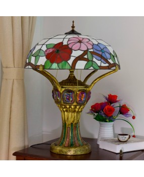 Europa Tiffany's high-end morning glory living room, bedroom, bar, front desk, lobby decoration, table lamp decoration, antique glass