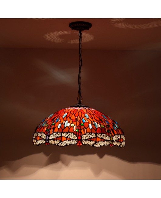 50cm American minimalist retro creative design, Tiffany colored glass living room, dining room, bedroom chandelier