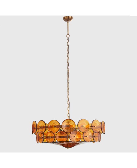 Italian Menker living room designer's French retro bedroom brown glass pendant light luxury restaurant lighting